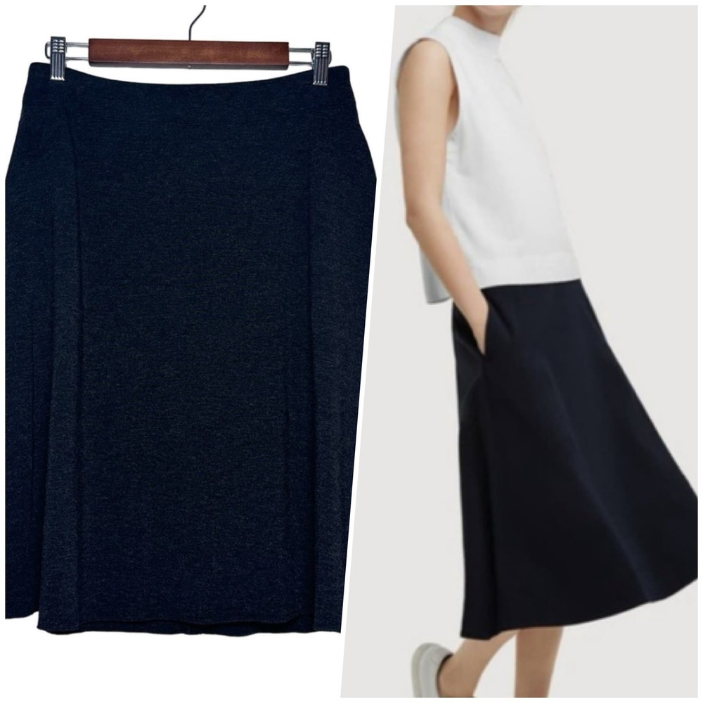 Kit and Ace | Women | Front Of A-Line Charcoal Standard Fit Midi Skirt | Size 6